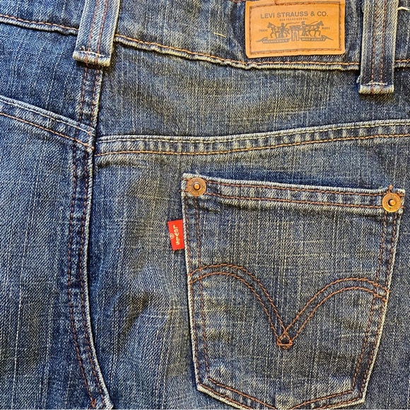 LEVI’S Denim Skirt two tone asymmetrical Sz 4 - Picture 4 of 8